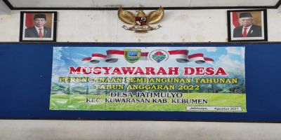 Musyawarah Desa Perencanaan Pembangunan Tahun Anggaran 2022 Desa Jatimulyo Kecamatan Kuwarasan