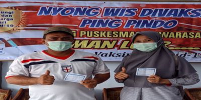Vaksinasi Dosis ke 2 untuk Aparatur Pemerintah Desa Jatimulyo Di Pendopo Kecamatan Kuwarasan